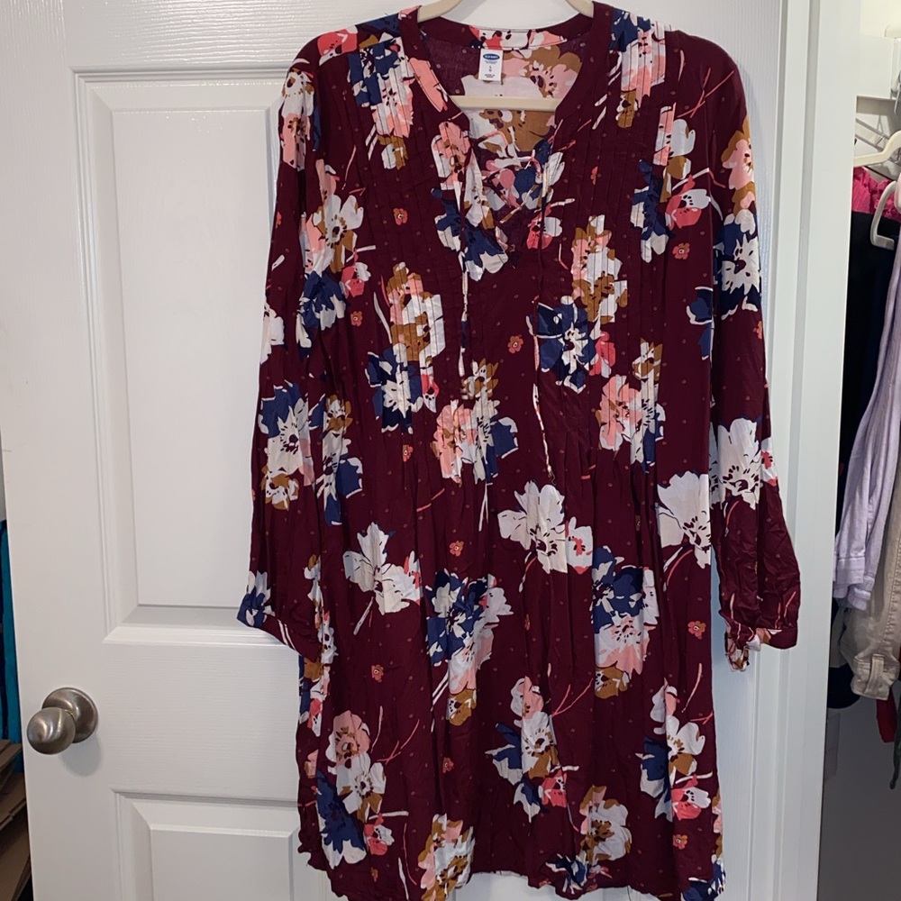 Maroon Floral Dress
